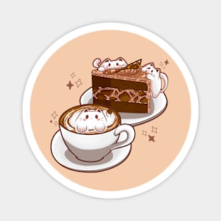 Cat Coffee and Cake Magnet